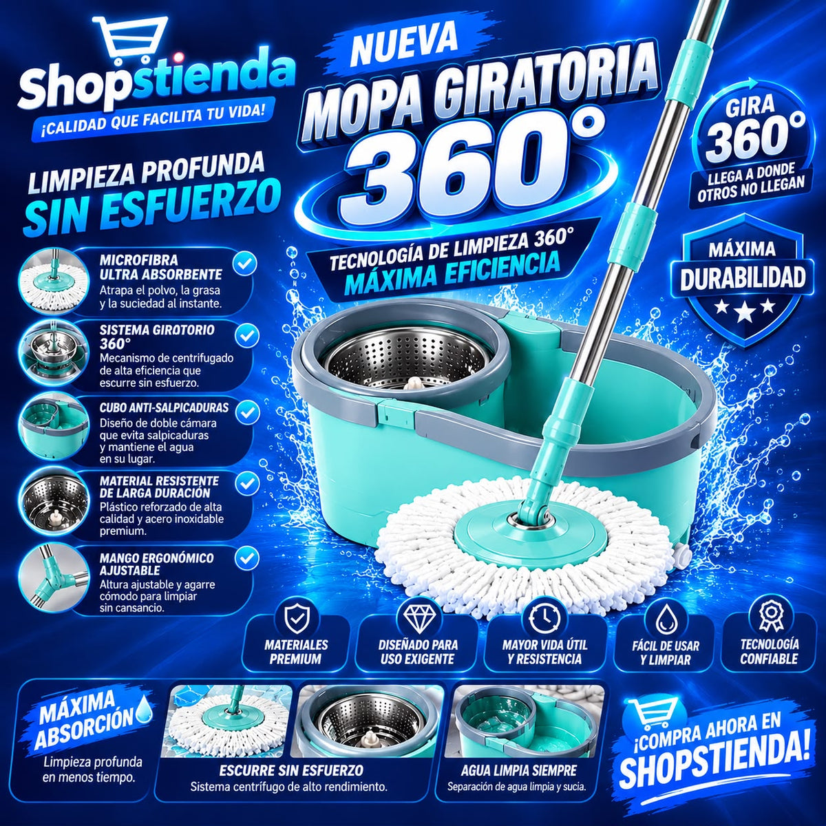 TRAPEADOR 360 REFORZADO CON DOS MOPA